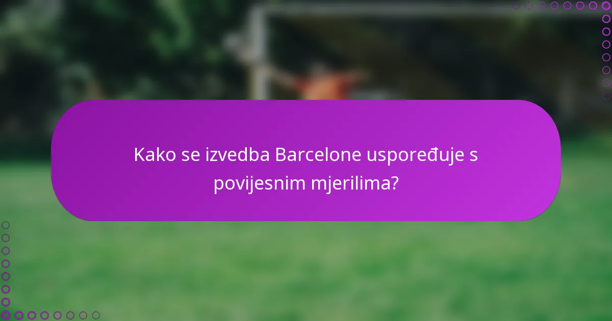 Kako se izvedba Barcelone uspoređuje s povijesnim mjerilima?