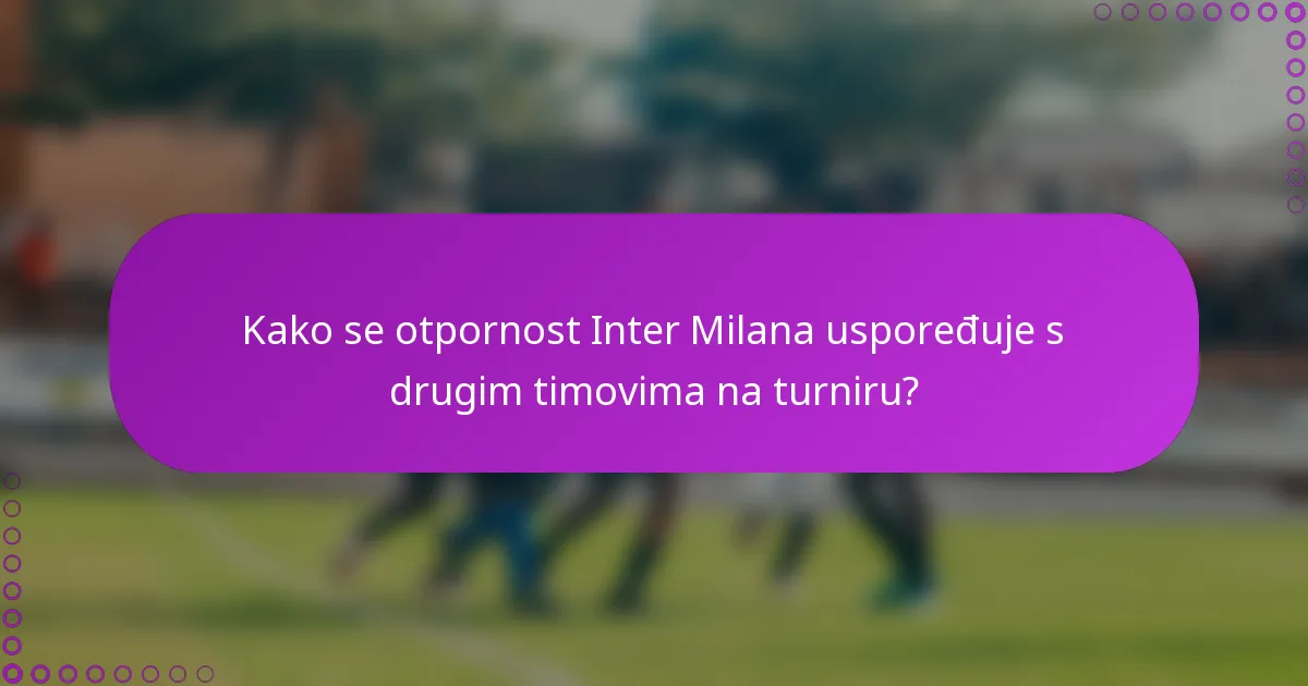 Kako se otpornost Inter Milana uspoređuje s drugim timovima na turniru?