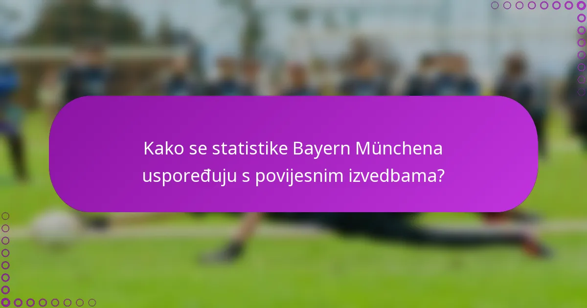 Kako se statistike Bayern Münchena uspoređuju s povijesnim izvedbama?