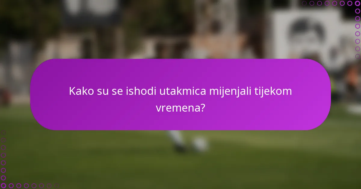 Kako su se ishodi utakmica mijenjali tijekom vremena?