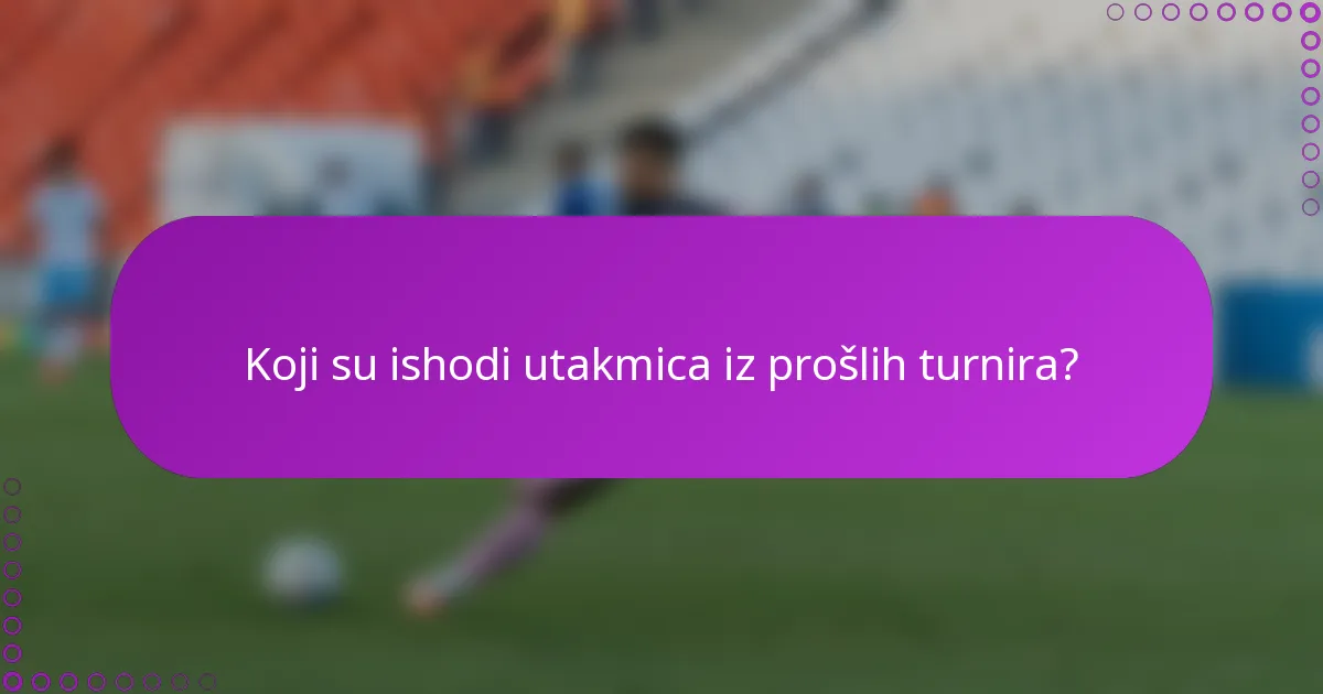 Koji su ishodi utakmica iz prošlih turnira?